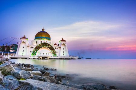Sunset view at Straits of Malacca Mosqueの写真素材