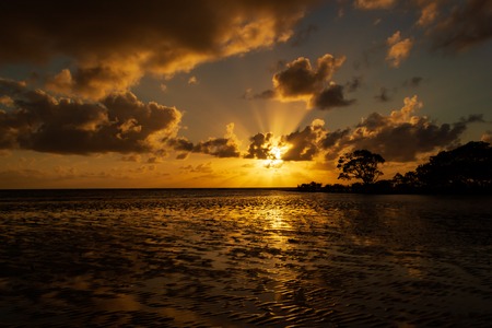 Sunrise at Cape Tributation in the Daintree region of far north Queensland. Cape Tribulation is a remote headland and ecotourism destination in northeast Queensland.の写真素材