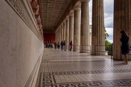 theresienwiese, munich, germany, 2019 april 27: people enjoying the free entry of the bavaria in munichのeditorial素材