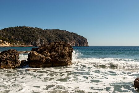 Mediterranean Sea Spain, beautiful seascape at the bay of Camp de Mar,Majorca Balearic Islands.