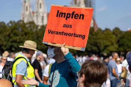 Demonstration in Theresienwiese, Munich, Germany on the 12.09.2020, protest against corona regulations in Bavaria and Germanyのeditorial素材