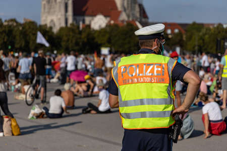 Demonstration in Theresienwiese, Munich, Germany on the 12.09.2020, protest against corona...