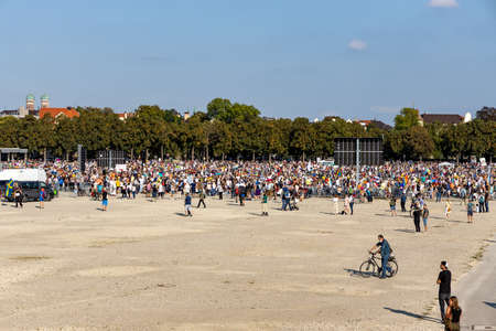 Demonstration in Theresienwiese, Munich, Germany on the 12.09.2020, protest against corona...