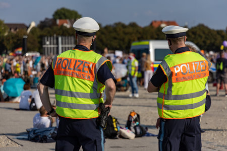 Demonstration in Theresienwiese, Munich, Germany on the 12.09.2020, protest against corona regulations in Bavaria and Germanyのeditorial素材