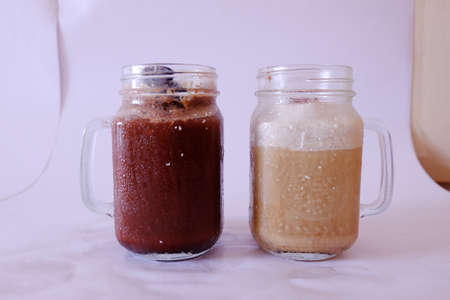 Ice chocolate and caramel