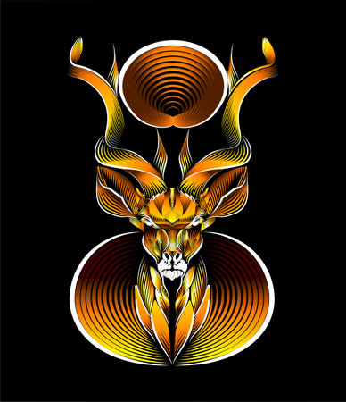 deer Line Art Illustration vector designのイラスト素材