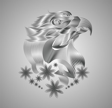 Falcon Line Art Illustration vector designのイラスト素材