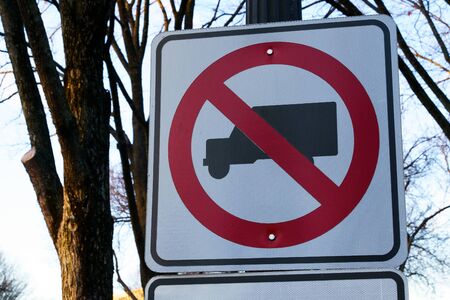 A No Truck Sign in Washington, DCの写真素材