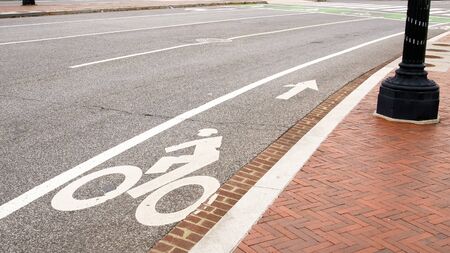 Bike Lane in Washington DCの写真素材