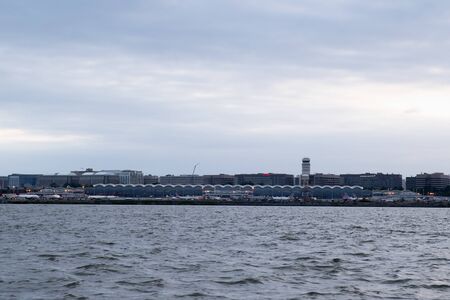 Ronald Raegan Airport Across From Haines Point on a Stormy Dayの写真素材