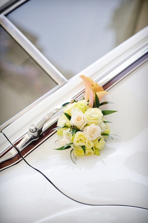 Vintage wedding carの写真素材
