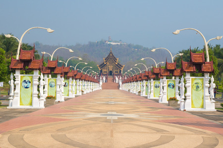 Chiang Mai , Thailand - April 7, 2016: Ho Kham luang at Royal Flora Ratchapruek in Chiang Mai, Thailandのeditorial素材