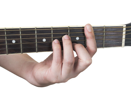 guitar chord Bm with white backgroundの写真素材