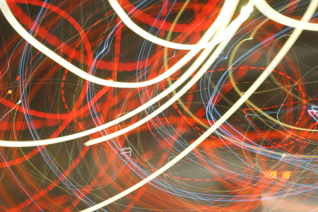 slow speed shutter light drawing from cameraの写真素材