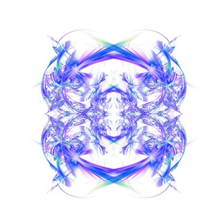 Abstract symmetrical fractal background isolated on whiteの写真素材