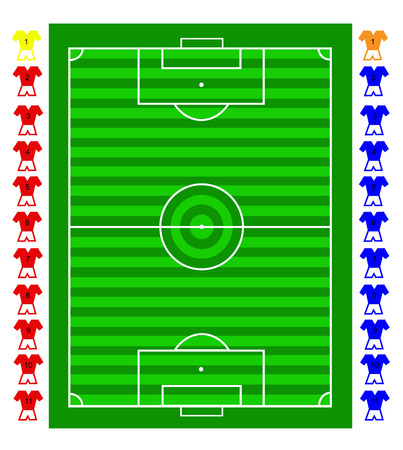 A soccer football tactical pitch with movable playersのイラスト素材