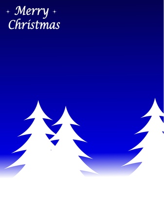 Abstract winter scene with a blue background and snowy christmas trees.のイラスト素材