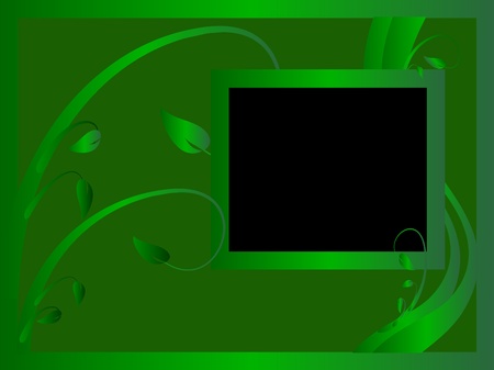 A green floral background illustration with room for textのイラスト素材