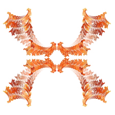 Abstract symmetrical fractal background isolated on whiteの写真素材