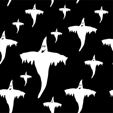 Halloween Ghosts tileable seamless backgroundのイラスト素材
