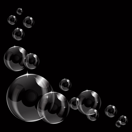 A transparent soap bubble background design with room for textのイラスト素材