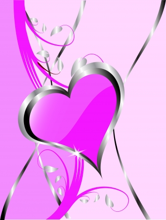 A vector valentines background  a large central hearts on a mauve backgroundのイラスト素材