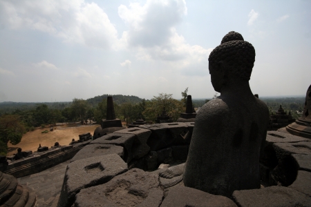 Borobudur Temple at sunset  Yogyakarta, Java, Indonesia の写真素材