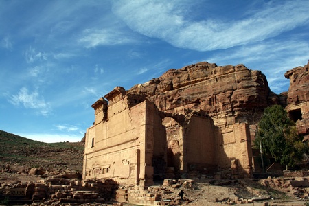 Petra in Jordan, Nabatean capitalの写真素材