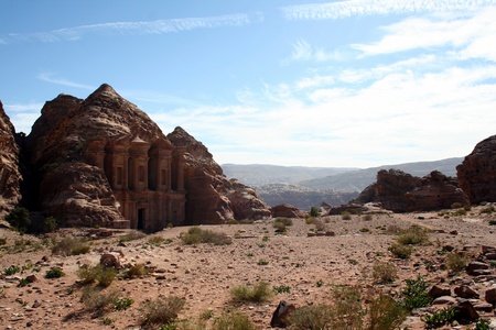 Petra in Jordan, Nabatean capitalの写真素材
