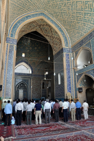 Muslim Friday mass prayer in Imam Mosque in Isfahan, Iranのeditorial素材