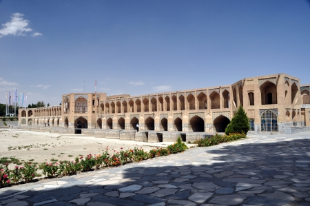 Famous historic KHAJOO bridge in Esfahan, Iranの写真素材