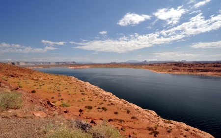 Lake Mead near Hoover Dam in Nevadaの写真素材
