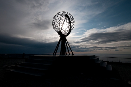 Sign of the Northern point of Europe, North Capeの写真素材