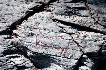 The rock art in Altaのeditorial素材