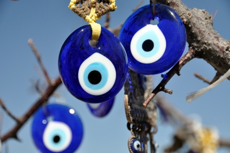 The eye-shaped arabic Nazar symbolの写真素材