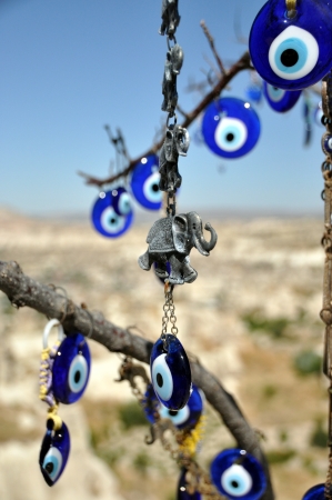 The eye-shaped arabic Nazar symbolの写真素材