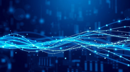 Abstract technology background. Big data concept. 3D Rendering.