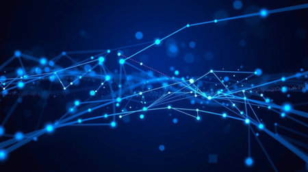 Abstract polygonal space low poly dark background with connecting dots and lines. Connection structure. 3d renderingの写真素材