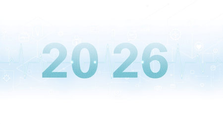 Digital illustration of a medical background with a pulse line and the numbers 2016
