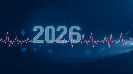 Digital composite of Futuristic interface in blue room with electrocardiogram