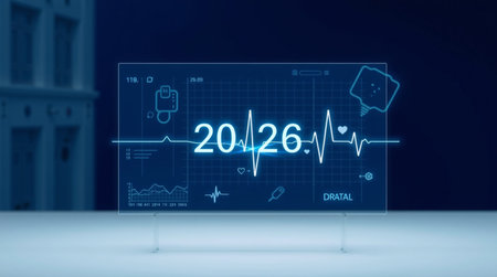 Futuristic hologram with numbers on blue background 3D rendering