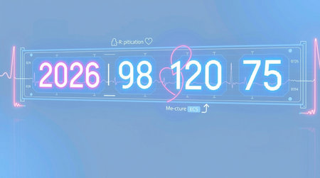 Digital countdown timer in blue and pink colors.