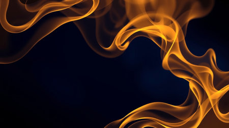 abstract fire flames on a dark background close-up for design