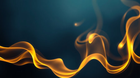 abstract fire flames on a dark blue background, abstract fire backgroundの写真素材