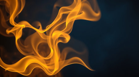Abstract fire flames on a dark background. Design element for graphics.の写真素材