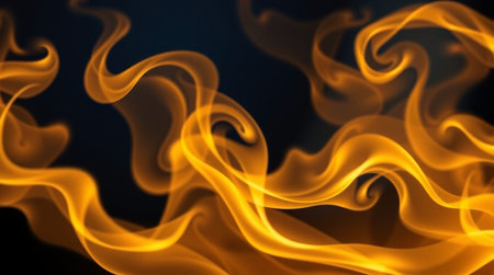 Fire flames on black background. Abstract background. Texture. Design element.の写真素材