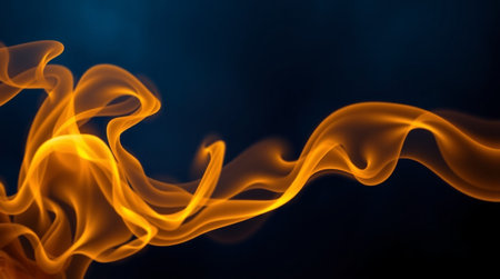 abstract fire flames on black background, close up, design elementの写真素材