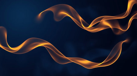 Abstract fire flames on dark blue background. Vector illustration. Eps 10の写真素材
