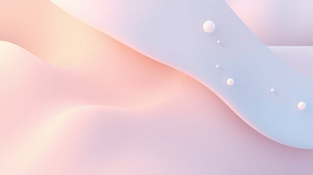 3d render, abstract background, pink and blue waves with bubbles