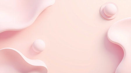 3d render, abstract background with pink and white liquid shapes, 3d illustrationの写真素材